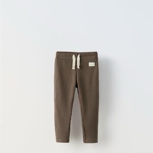 Calm Mood Zara Kids Brown Ribbed Pants